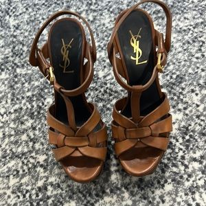 Ysl brown heels